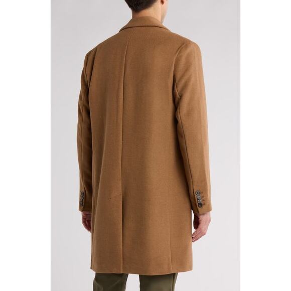 NWT Slate & Stone Men's Brown Camel Wool Blend Topcoat Size Large - Picture 2 of 13